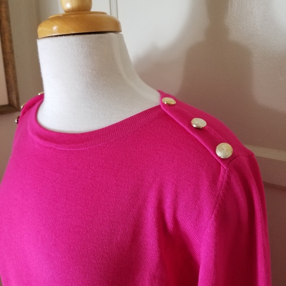 BY DESIGN NORDSTROM NWT XL pink peacock long sleeve pull over sweater - Picture 3 of 8